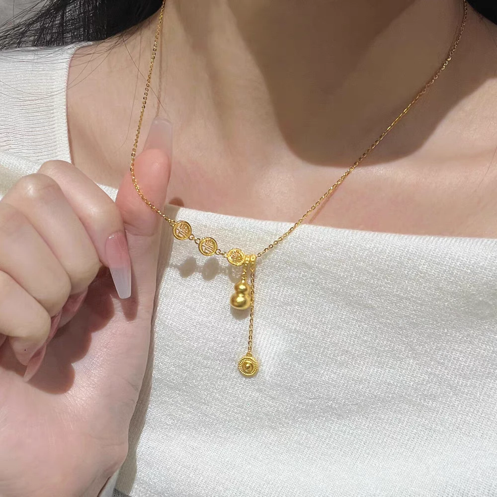 合金项链 流苏葫芦项链