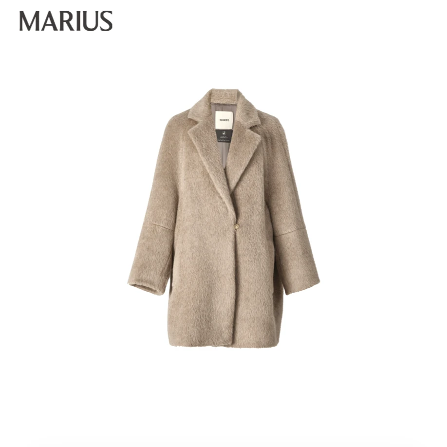 MARIUS| "德芙大衣"意大利TEXCO毛气场感宽松茧型翻领大衣