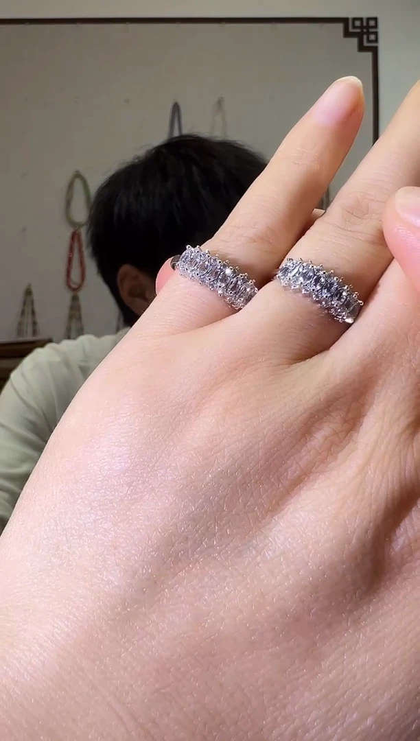 银S925镶嵌戒圈海蓝宝石1219m003多样性发其一