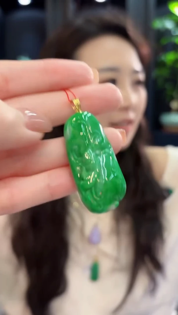 吊坠(不含链)18K金镶嵌翡翠 缅甸A货/支持复检/一件