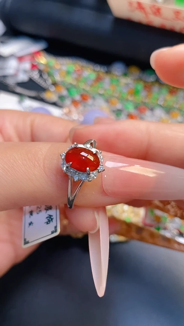 银S925镶嵌戒指翡翠用****3天然