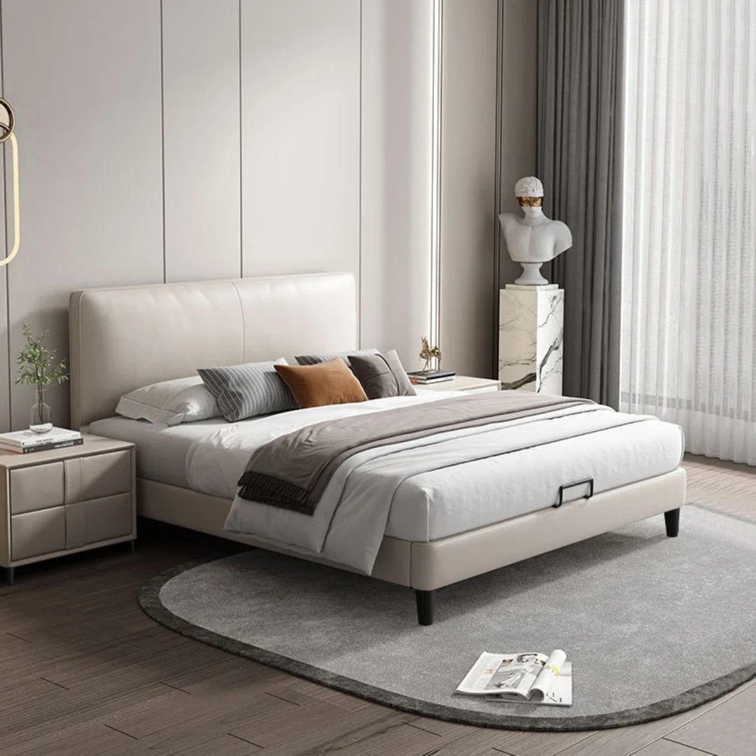 经典款头层牛皮网红款主卧床婚床