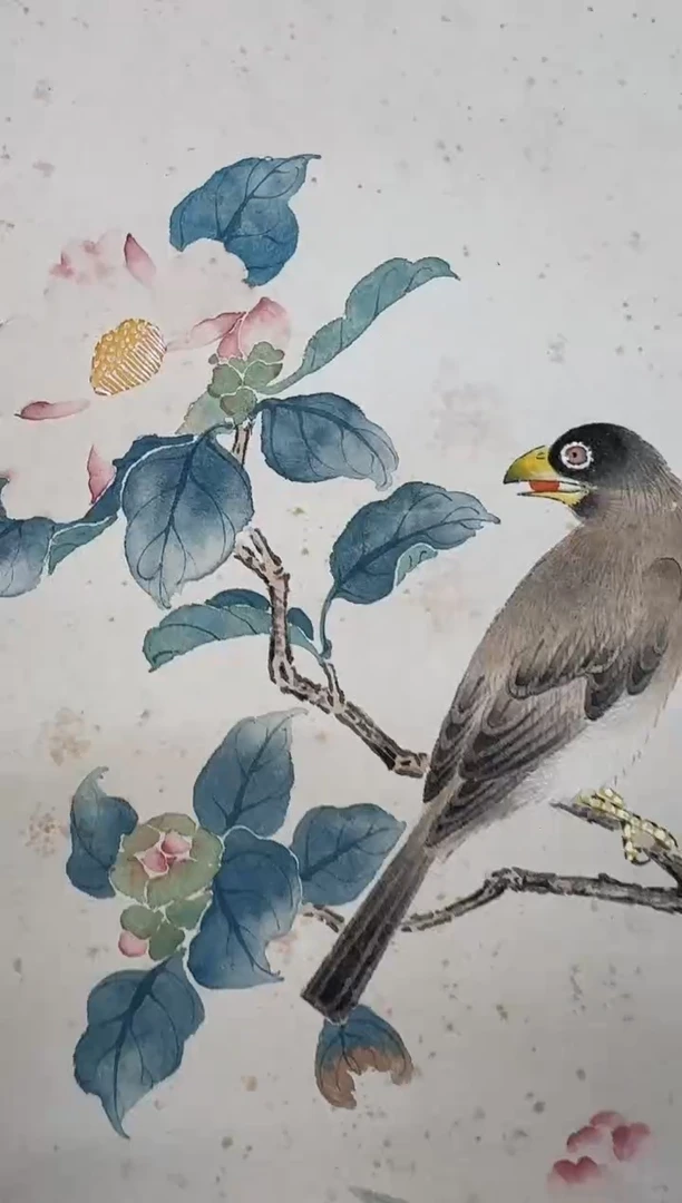 书法用****5陆老师 花鸟竹石图 立轴
