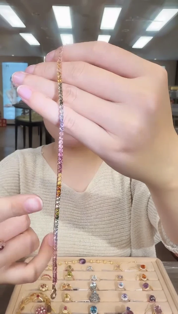 银S925镶嵌手链碧玺01