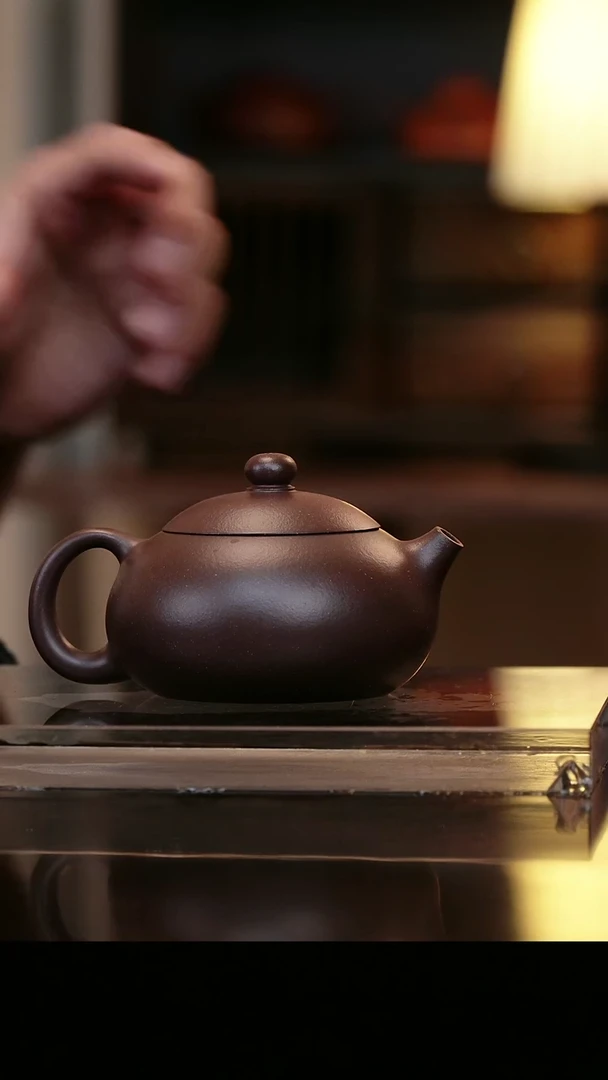 茶壶紫砂黑紫泥扁西施200cc