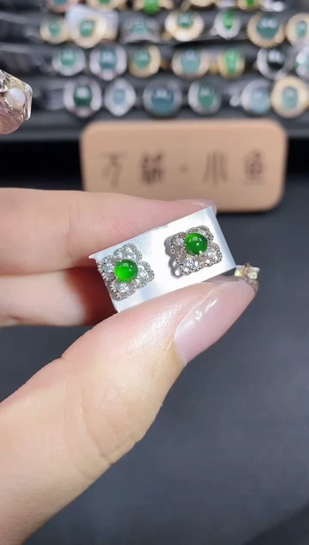 翡翠戒指银S925镶嵌5151-4