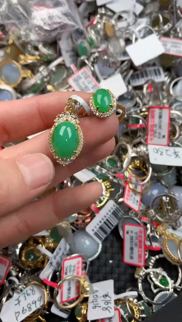 银S925镶嵌戒指翡翠333   5