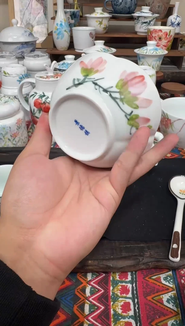 瓷片陶瓷高端国画手工釉下陶瓷浮力价