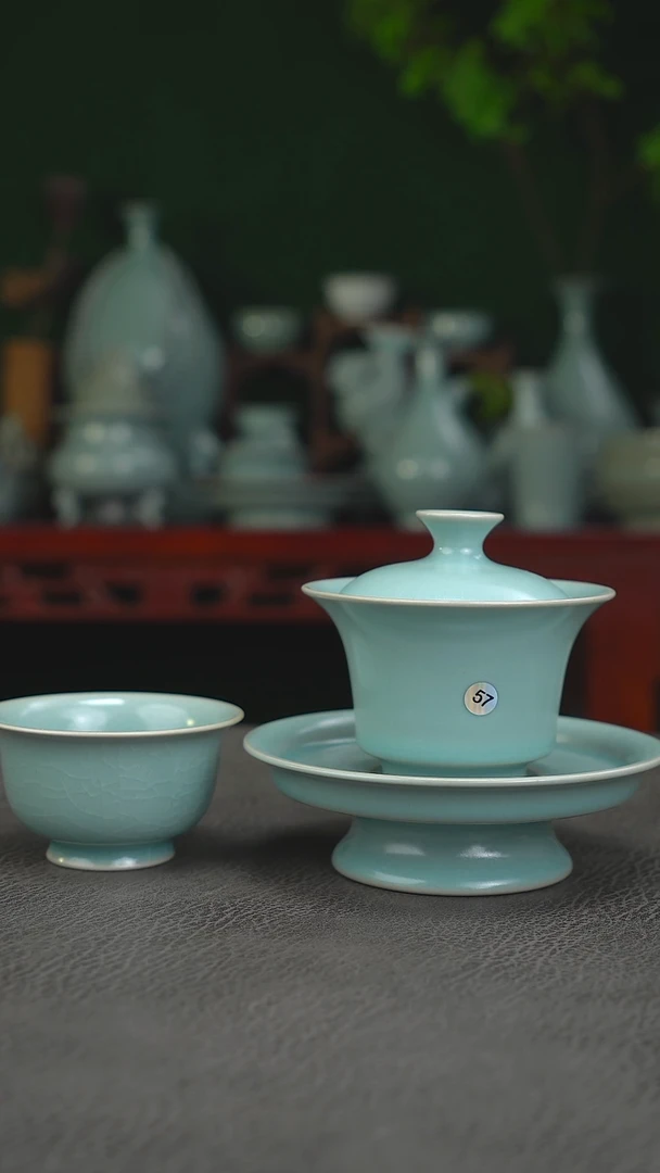 57号宫廷马蹄三才精品赠微瑕单杯~帆