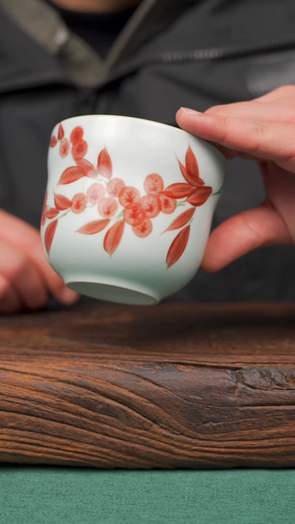 【闪购商品】瓷片84景德镇杯釉下手工手绘瓷器