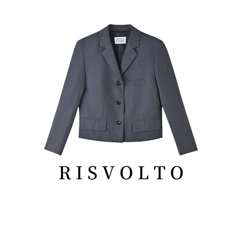 RISVOLTO  西装外套女春秋新款宽松西服套装上衣 D23-6018