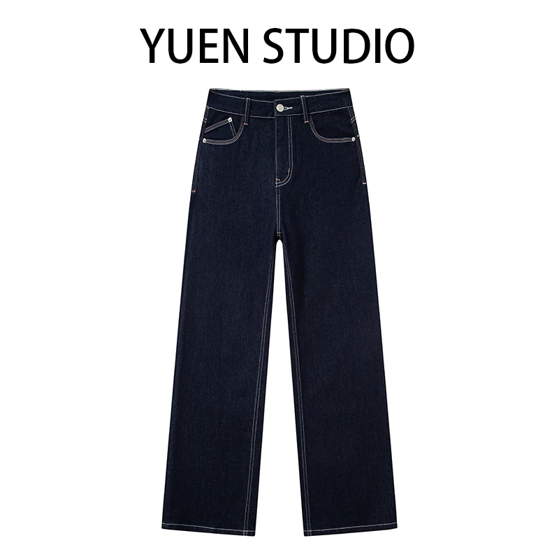 【YUEN】· 冰感丹宁 ·夏季薄款冰丝雅赛尔高品质弹力窄版直筒阔腿裤