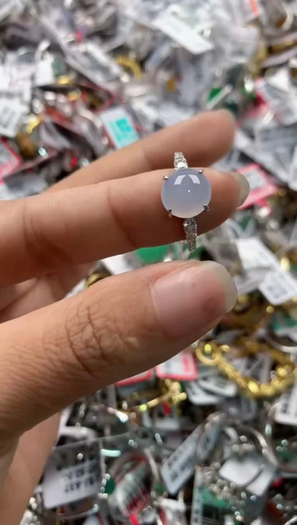 银S925镶嵌戒指翡翠10     3