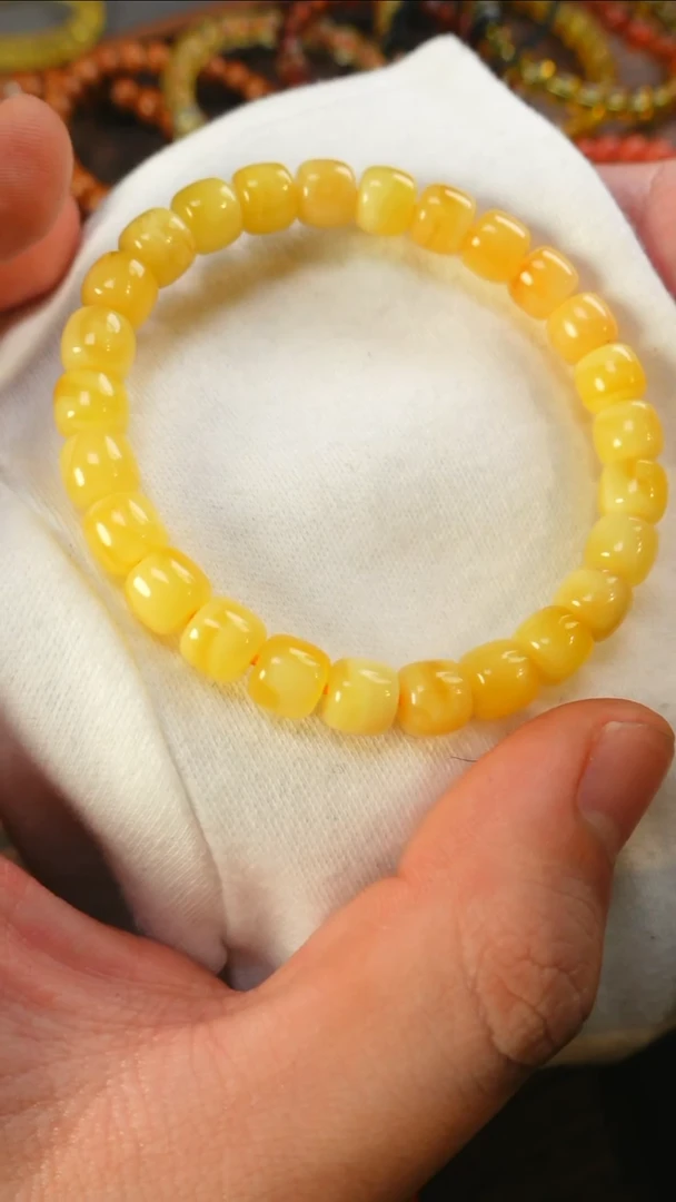 【闪购商品】蜜蜡手链未镶嵌2469/8mm蓝标手串