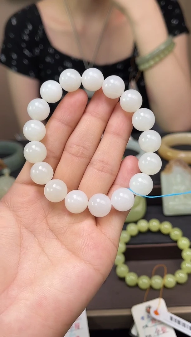 未镶嵌手串和田玉卡12青海野牛沟 圆珠9013549