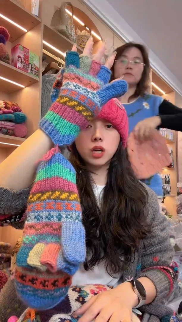 羊毛?***?百羊毛五指手套B567