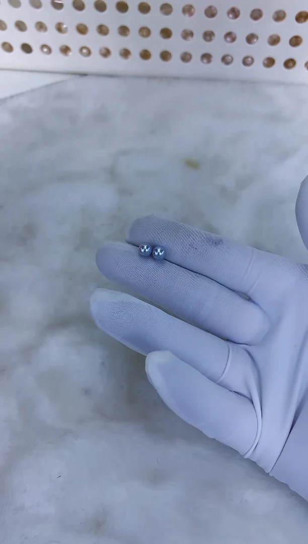 18K金镶嵌饰品海水珍珠5-6真多麻色素钉定制