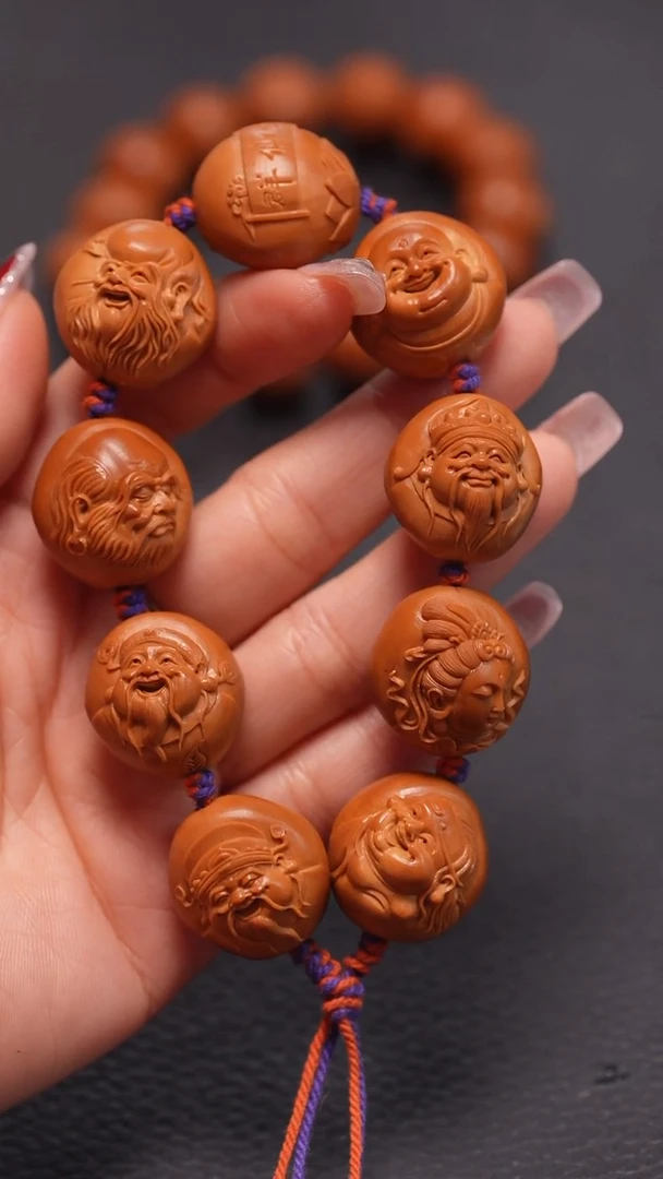手串橄榄核2.2/双面浮雕群仙会