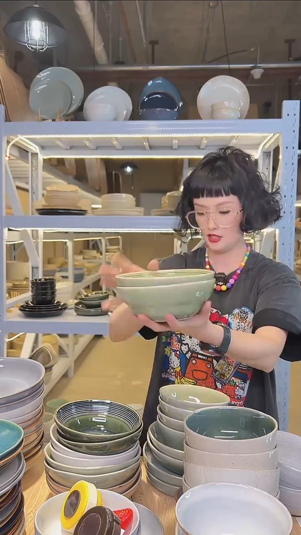瓷240外贸尾货釉下彩陶瓷餐具默认微瑕