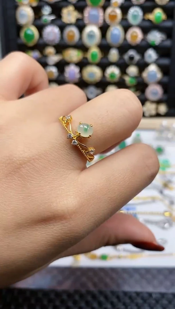 银S925镶嵌戒指翡翠135