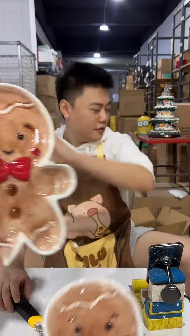 瓷片姜饼人全身盘2件套