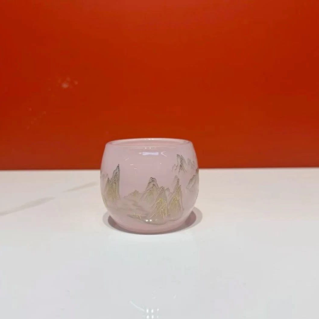 千里江山琉璃杯正宗官方正品（粉）喝茶器具ZH671茶具