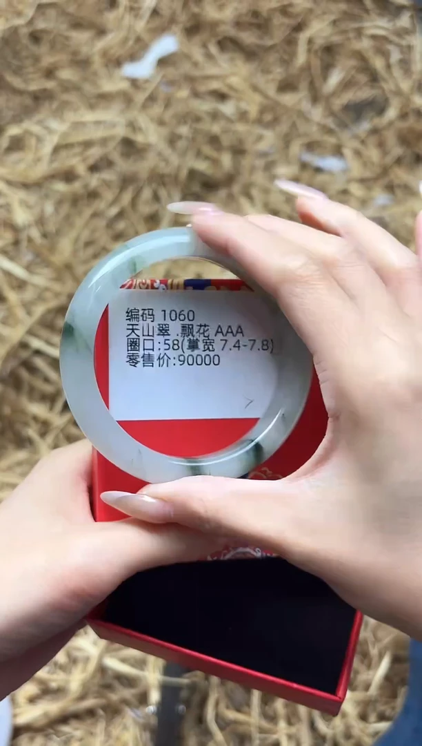 未镶嵌手镯石英质玉1060--圈口58天山翠