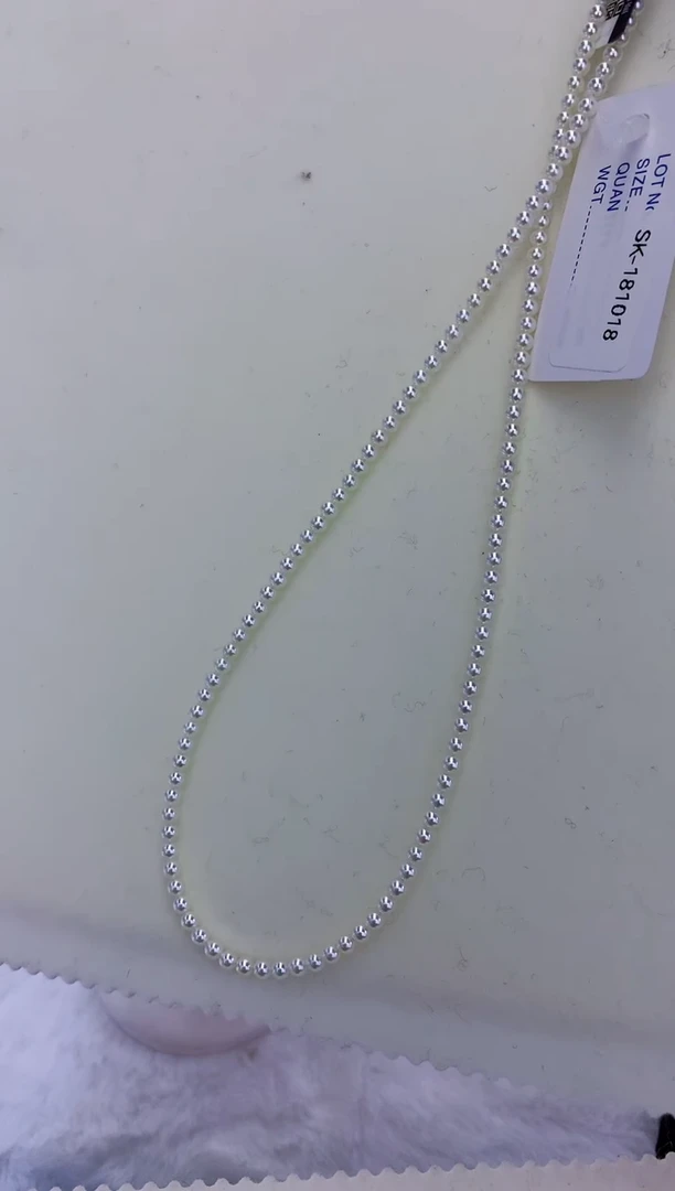 18K金镶嵌饰品海水珍珠3-3.5rose满珠链带大证