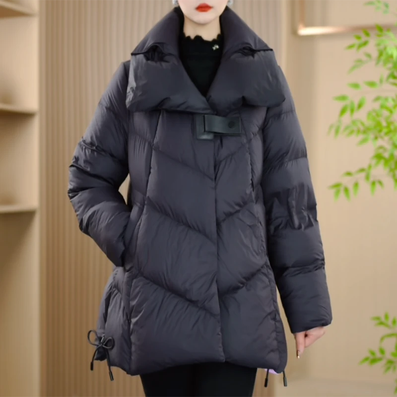 24719-6冬季新款优雅时尚百搭气质显瘦减龄休闲鹅绒羽绒服