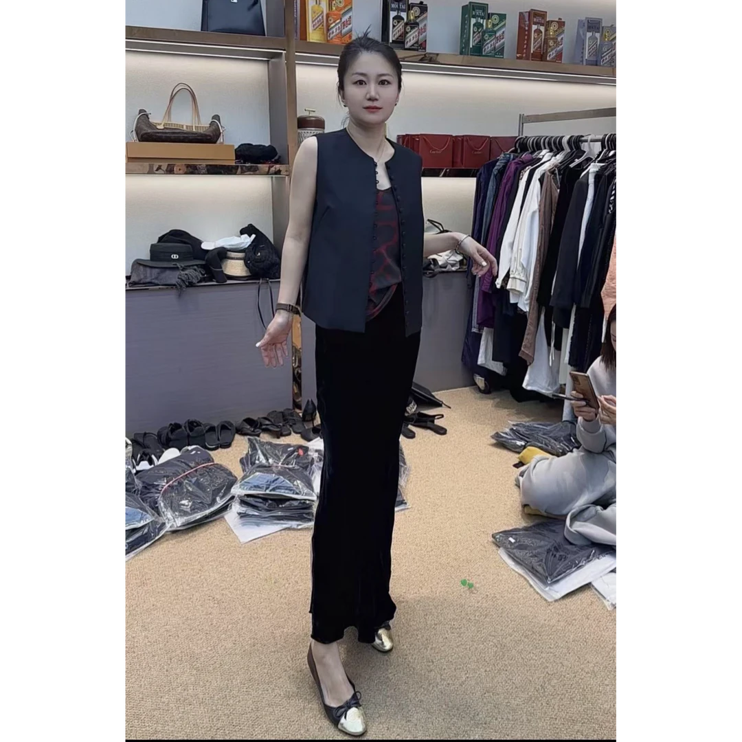 【GELINA】2025春夏新款时尚百搭轻奢气质半裙11019