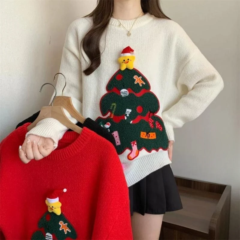 冬季套装女2025新款圣诞新年氛围感针织毛衣时尚气质百褶裙两件套