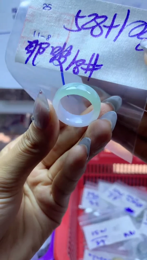 未镶嵌定制翡翠耶*啵戒圈18*538元毛货需精抛光