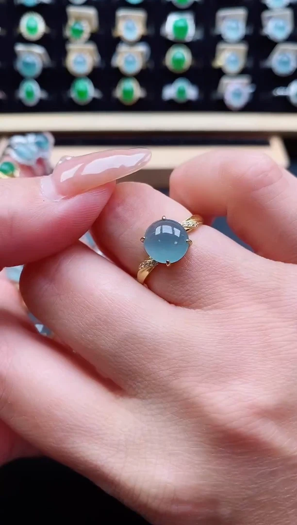 银S925镶嵌戒指翡翠1