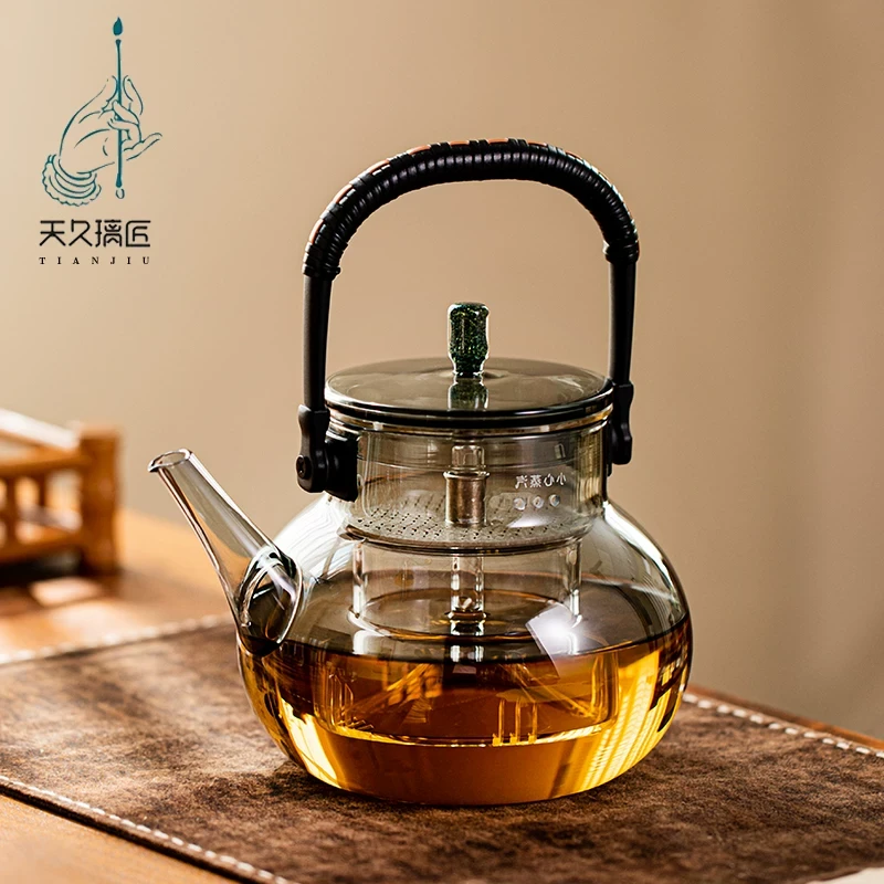 天久璃匠玻璃煮茶壶景奕蒸煮壶电陶炉专用围炉煮茶器提梁壶水杯
