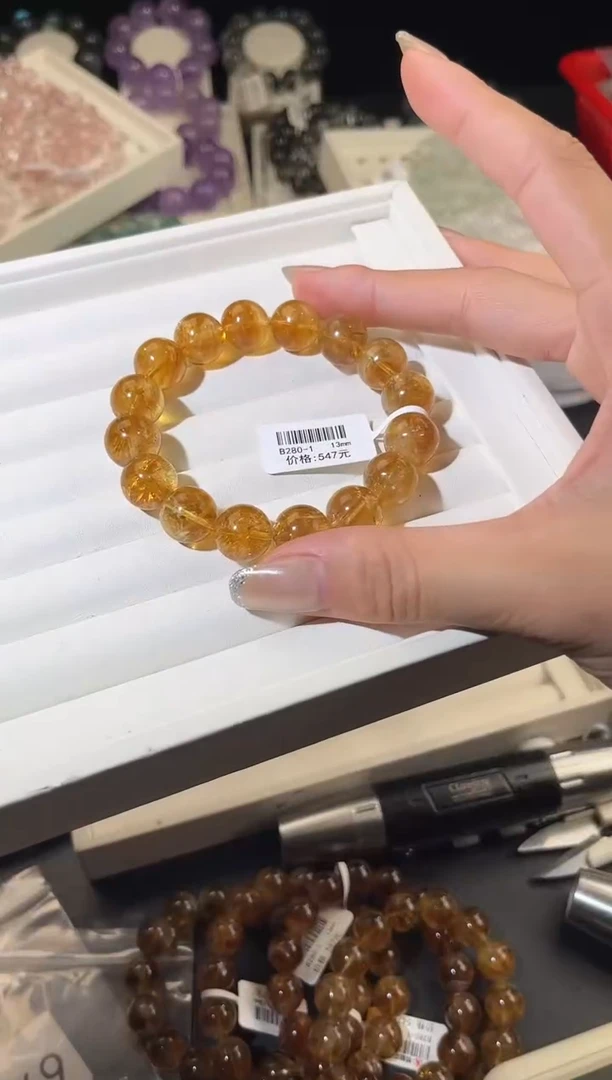 未镶嵌手链水晶多样性发一黄阿赛13mm