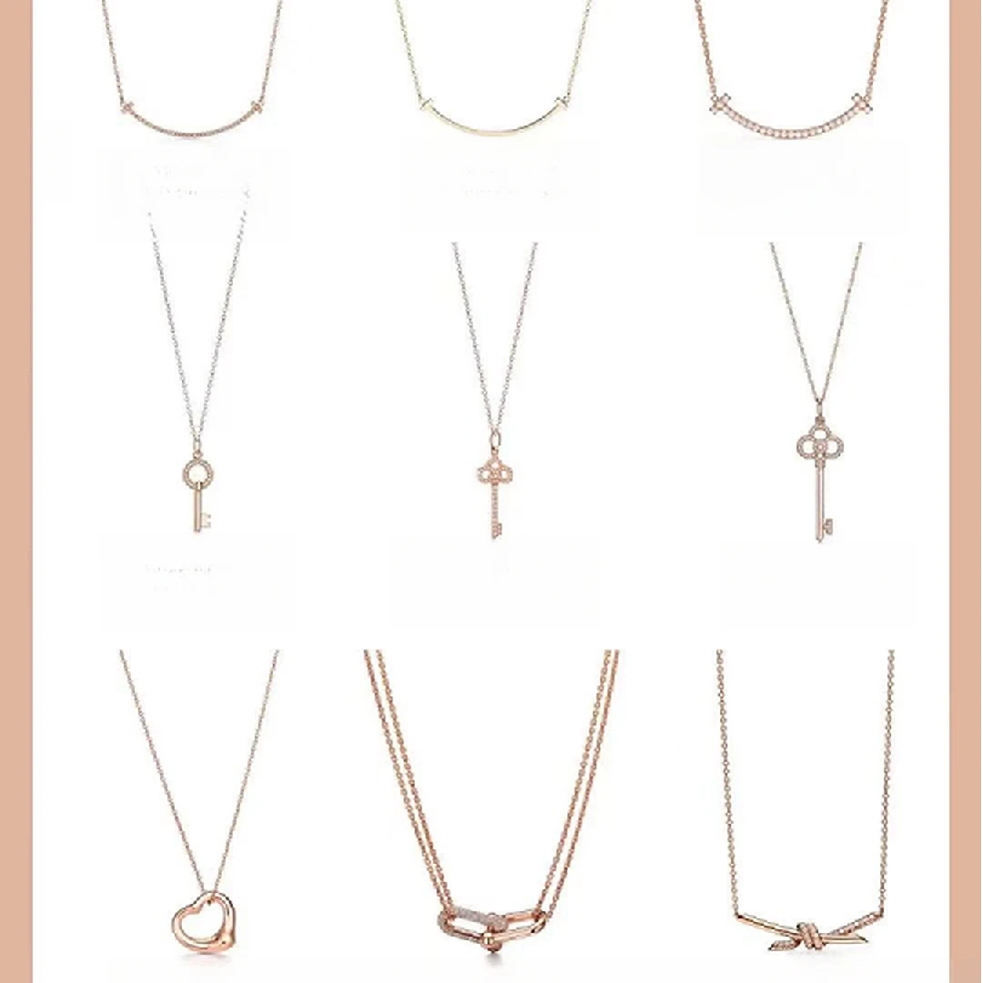 18K玫瑰金微笑 钥匙 项链 绳结 马蹄 Au750项链