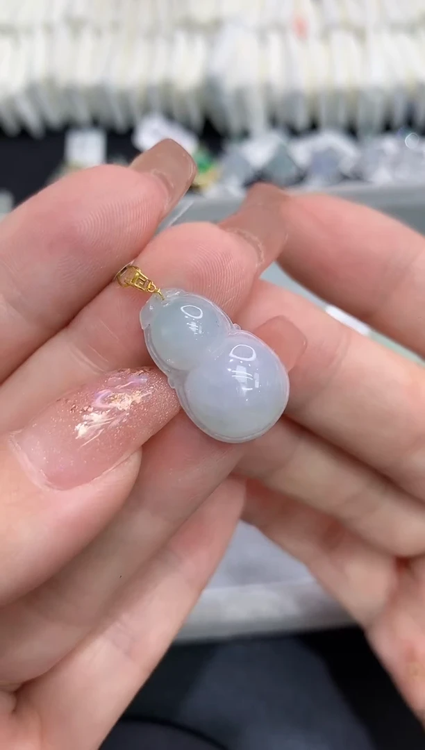 吊坠(不含链)18K金镶嵌翡翠111