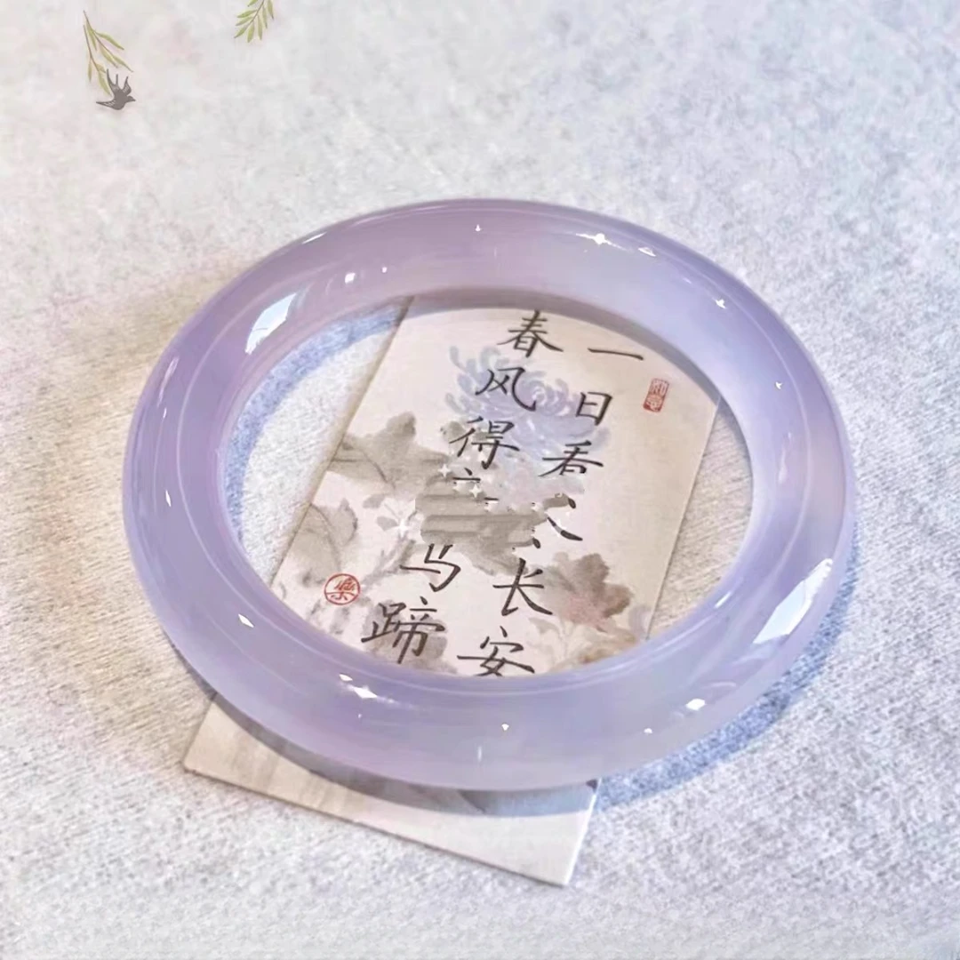 CHEN XI【晨玺】 时尚64#圈荔枝冻莫奈紫芋泥紫猫眼手镯 紫64#圈口