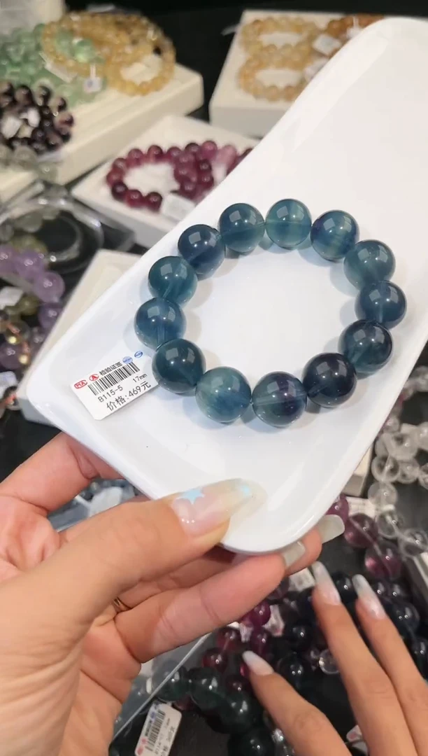 手链未镶嵌萤石多样性发一蓝萤石17mm