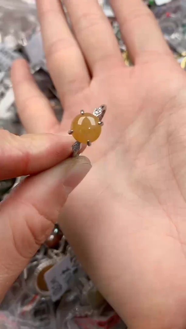 银S925镶嵌戒指翡翠444   1