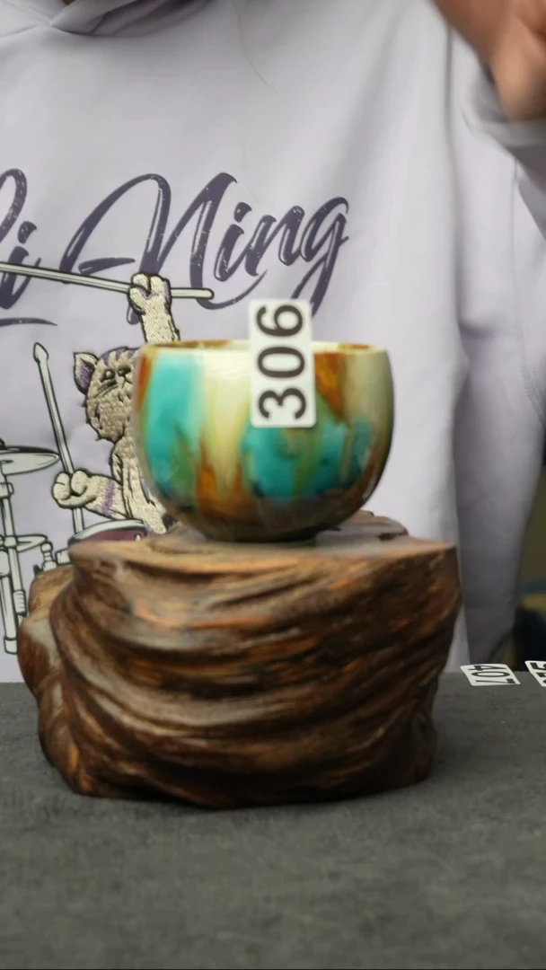 杯子306景德镇手创颜色釉杯（食品级）带冰裂纹