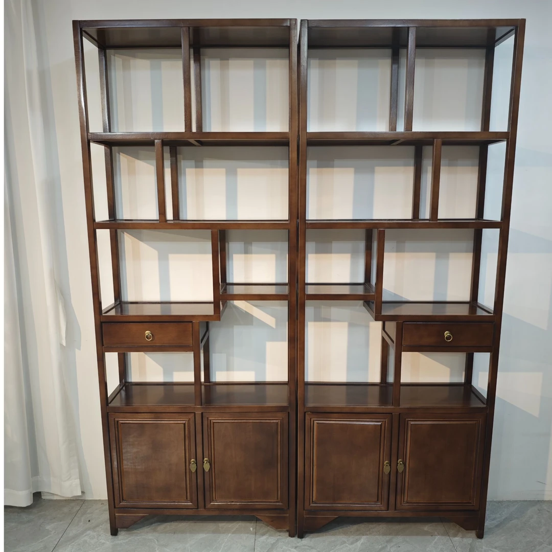 中书小尺寸实木新中式博古架76/86CM可定制高度129/160/196置物架