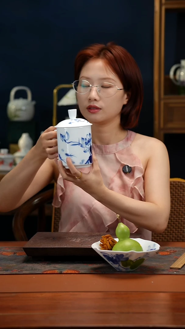 陶瓷景德镇釉中彩餐具领导杯600cc