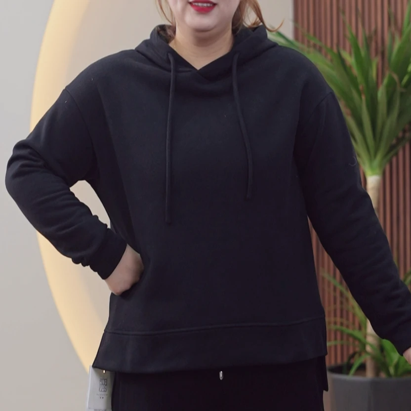 定制卫衣女大码M220180-1休闲百搭气质上衣长袖时尚纯色