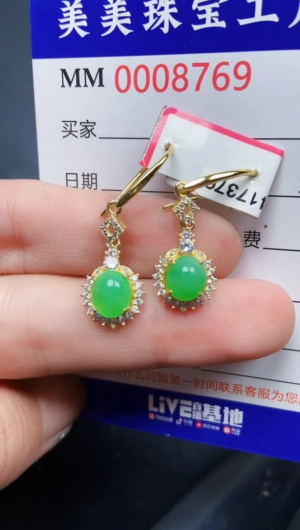 翡翠银S925镶嵌颈饰8769