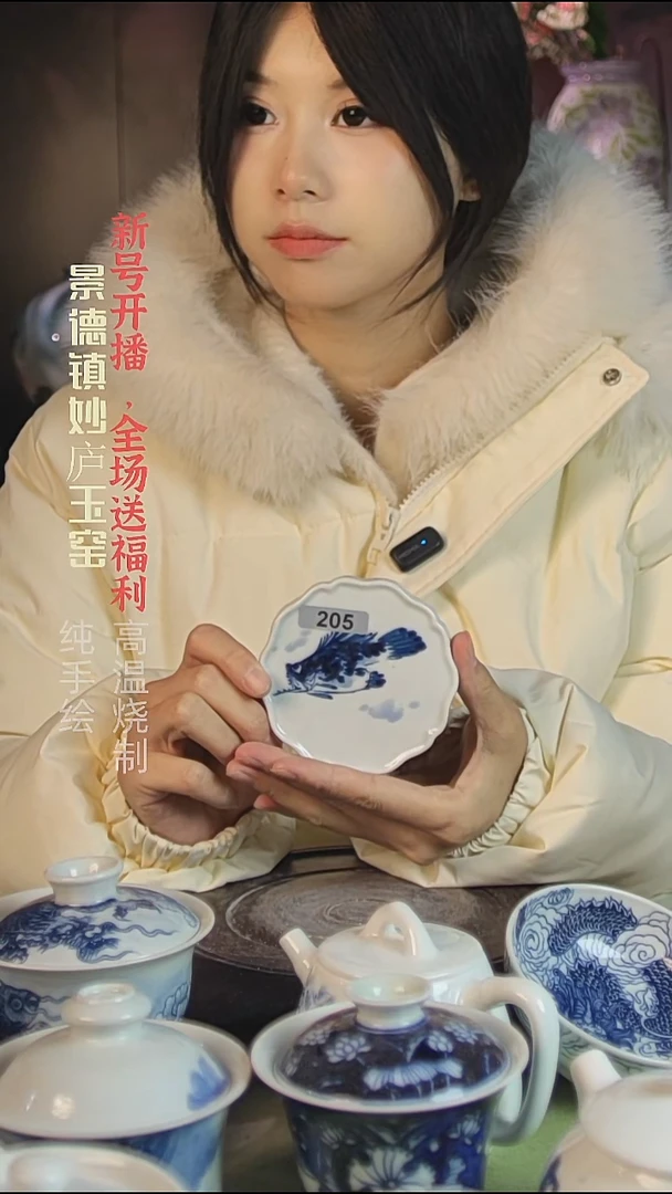 盘陶妙庐玉窑杯垫205微瑕