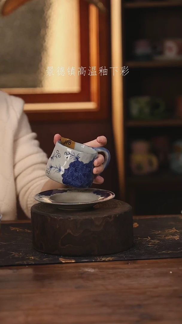 陶瓷景德镇高温釉下手绘陶瓷@L698@
