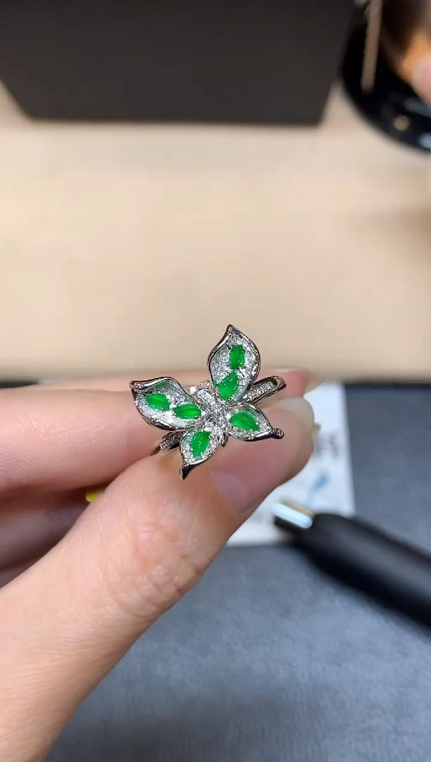 18K金镶嵌戒指翡翠【48小时鉴赏期】两用款