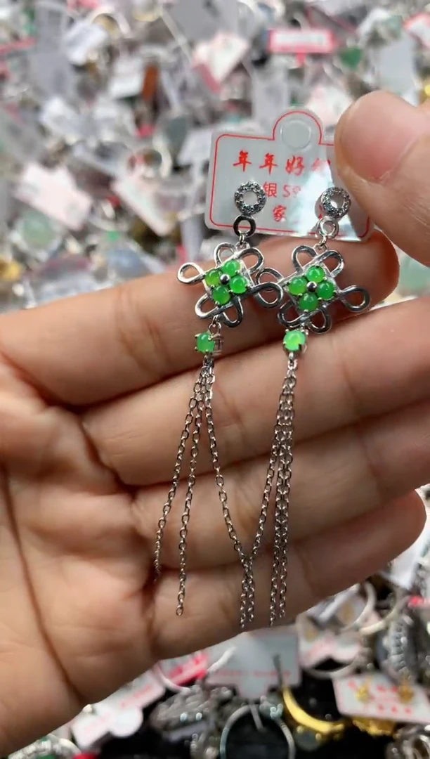 银S925镶嵌戒指翡翠222----5