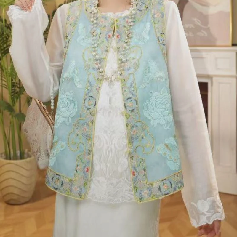 枝时节/新中式春季新款重工织锦刺绣马甲2025A7631小净